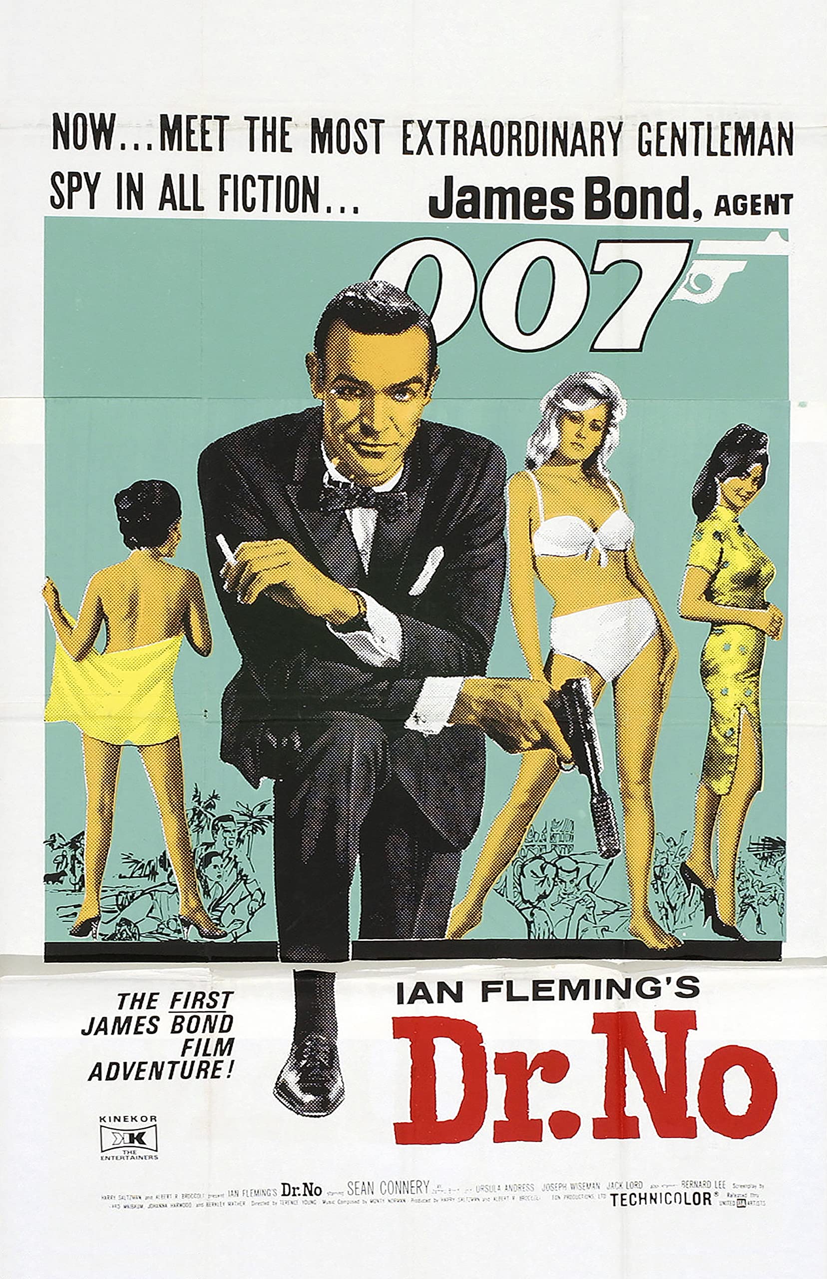 James Bond 007 Dr. No Movie Poster (1962/ 1993) Sean Connery 25”x39”